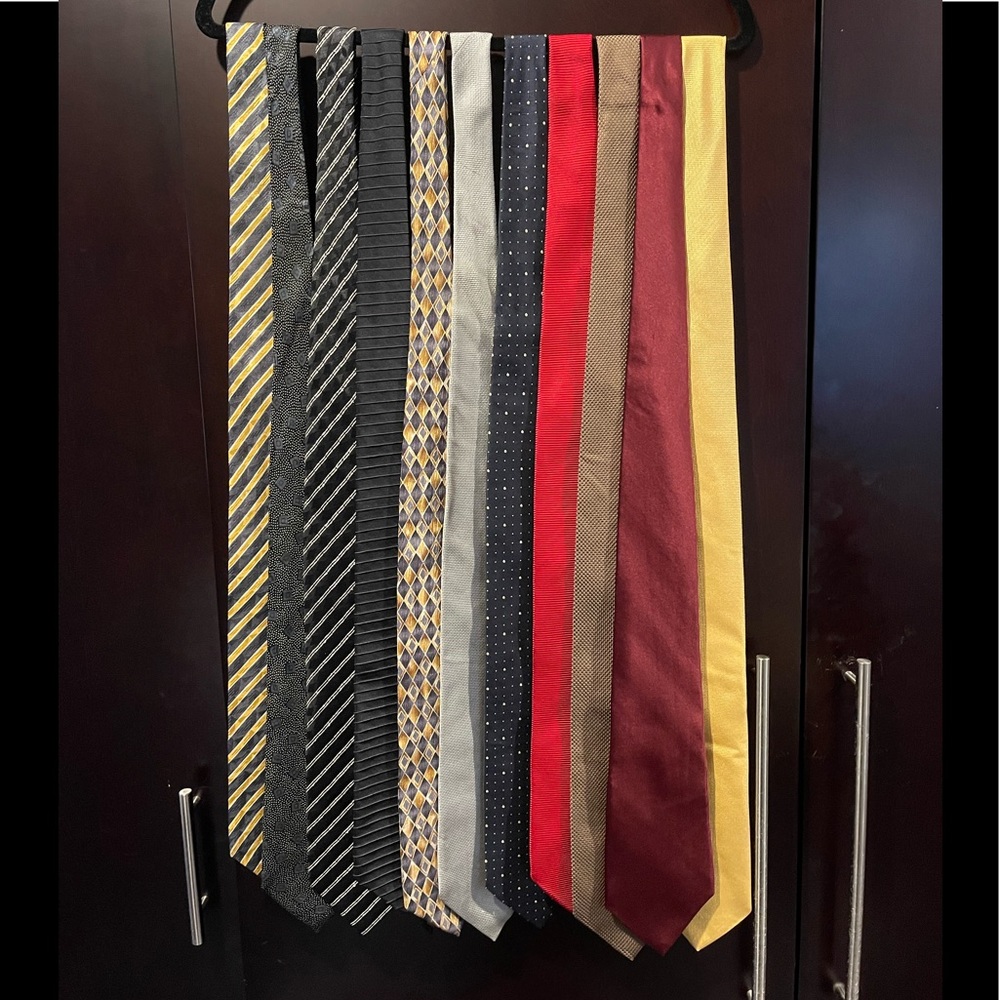 11 Designer 100% Silk Ties